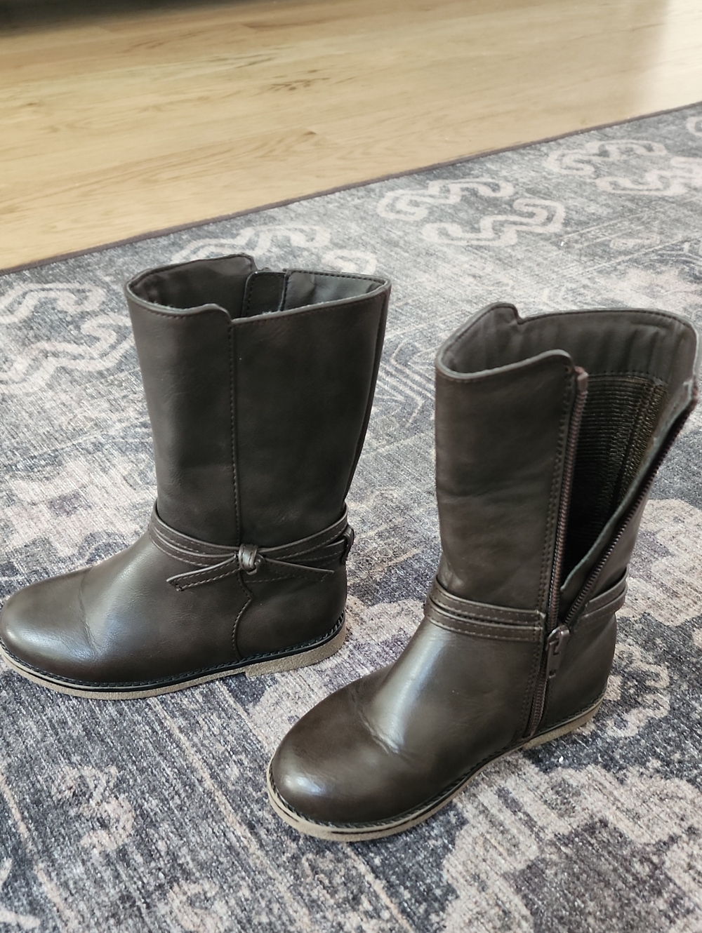 The Children's Place Brown Side-Zip Girls Mid-Calf Boots
